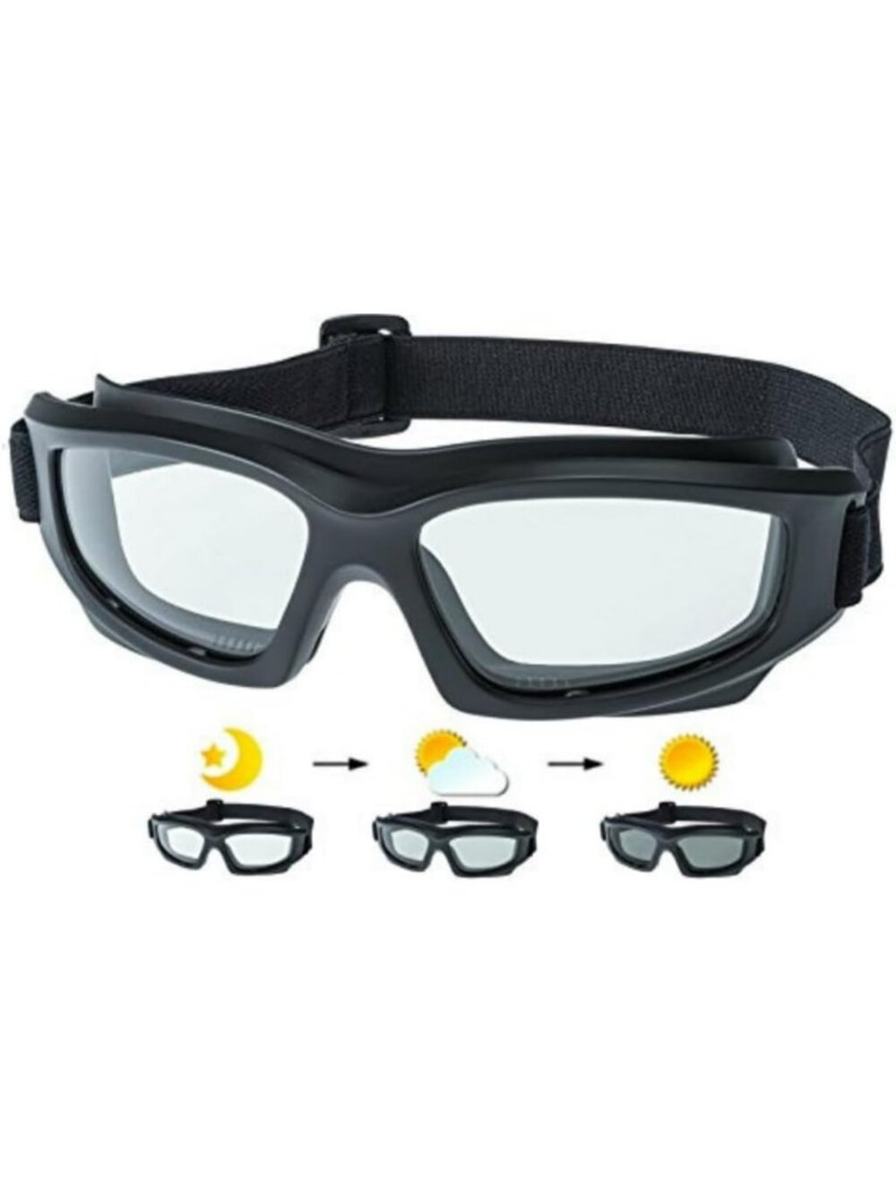 Heavy-Duty Motorcycle Riding Goggles with Hard Case, Cleaning Cloth & Pouch
